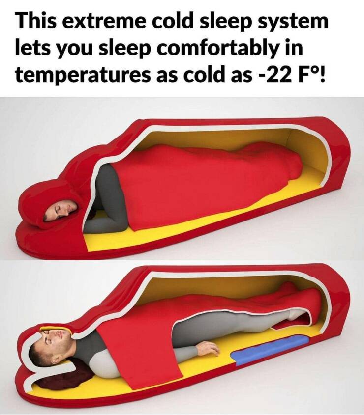 daily dose of pics - orange - This extreme cold sleep system lets you sleep comfortably in temperatures as cold as 22 F!