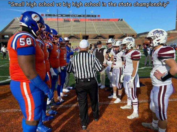 cool pics and photos - team - "Small high school vs big high school in the state championship" 58 Fighting Illint