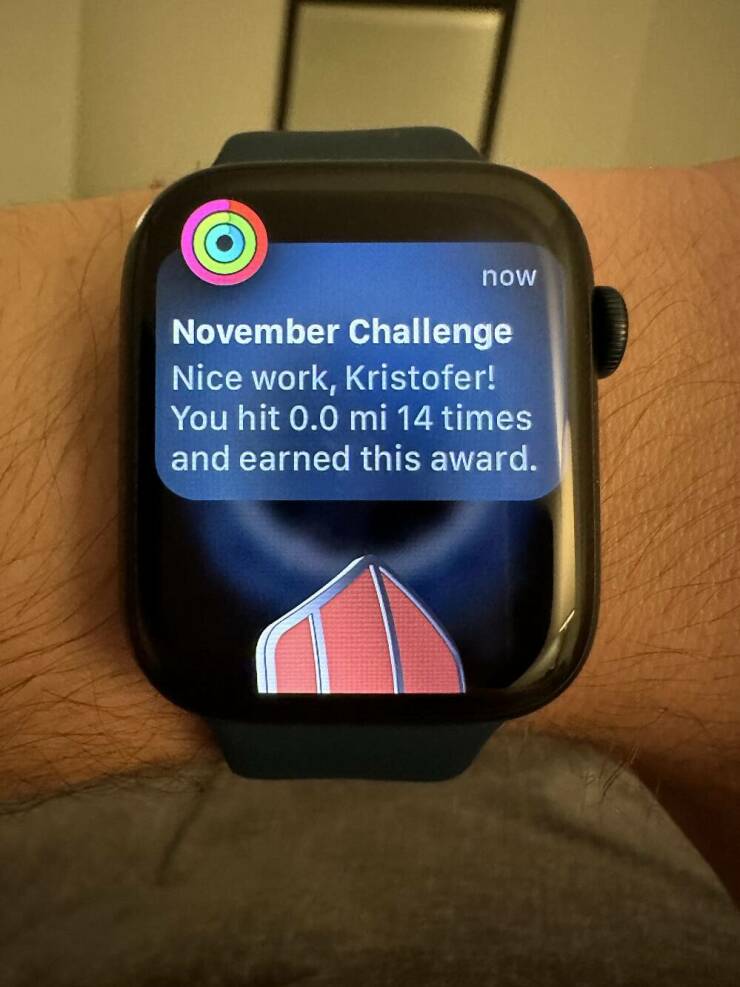 cool pics and photos - gadget - now November Challenge Nice work, Kristofer! You hit 0.0 mi 14 times and earned this award.