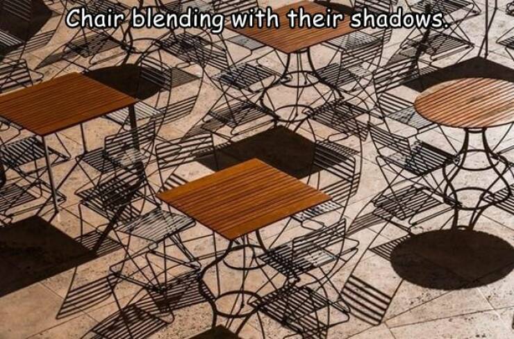 cool random pics - table - Chair blending with their shadows. 187 1