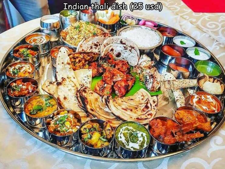 cool pics and random photos - khali bali thali - Indian thali dish 25 usd Toe Ne