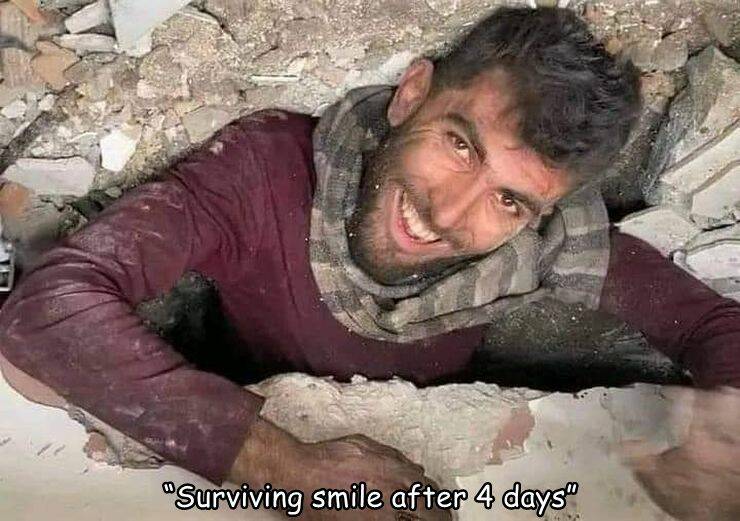 monday morning randomness - human - "Surviving smile after 4 days"