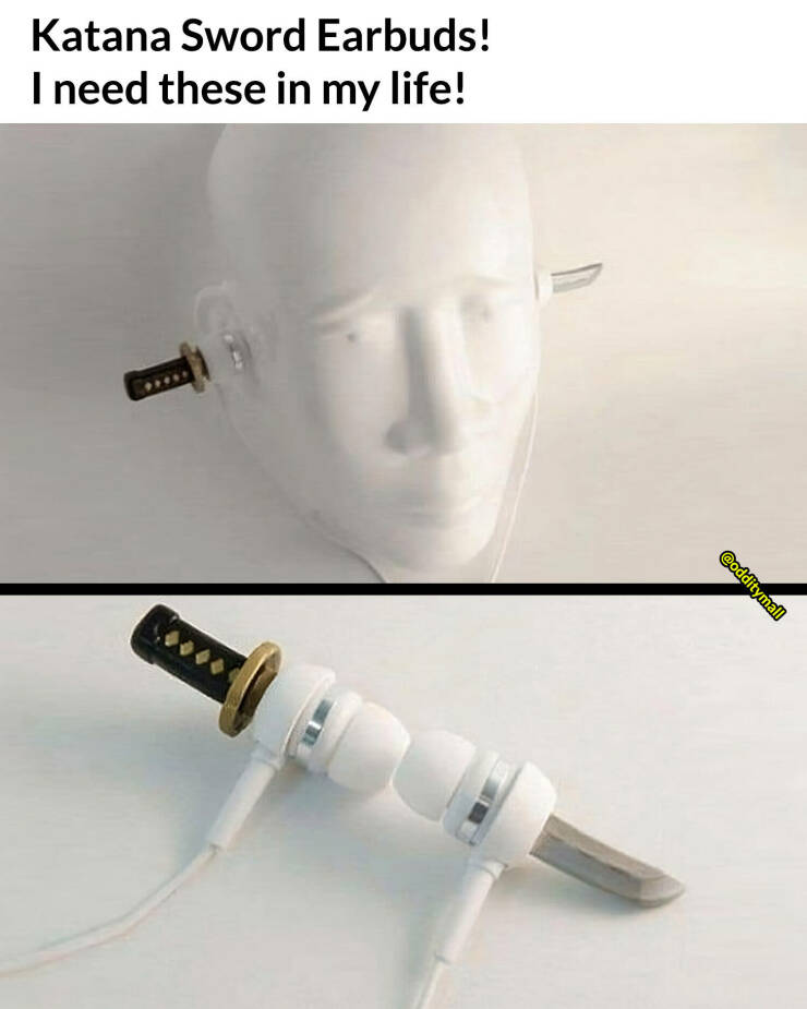 cool random pics - ear - Katana Sword Earbuds! I need these in my life! 10