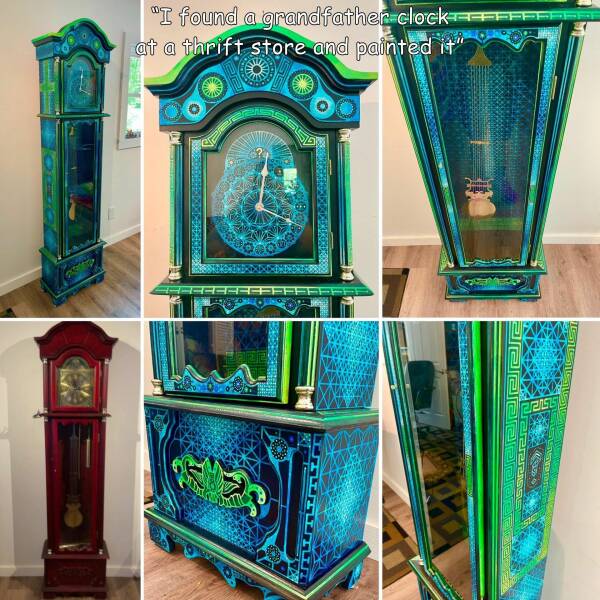 furniture - "I found a grandfather clock at a thrift store and painted it" zapoje P West
