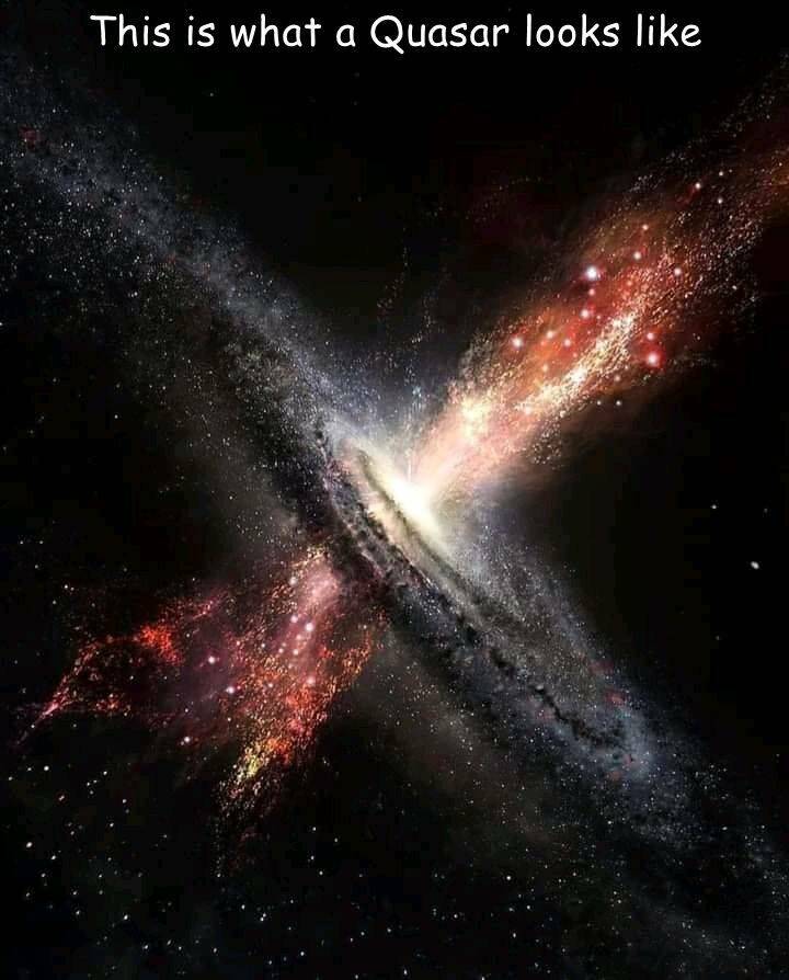 cool random pics - galaxy collision - This is what a Quasar looks