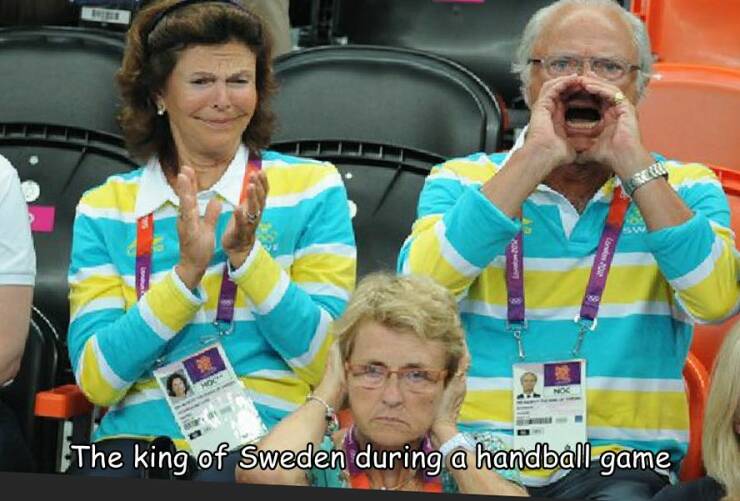 cool pics and photos - athletics - Lanka 20 The king of Sweden during a handball game