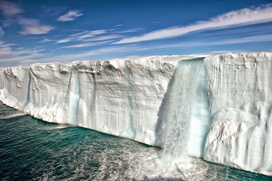 Enormous iceberg melting near Svalbard island in Norway