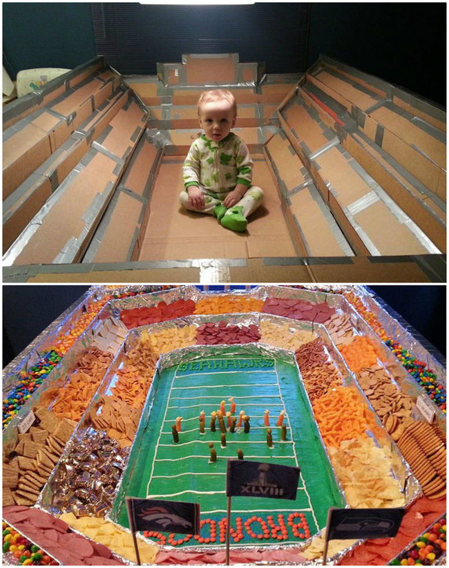 Cool Football Stadiums Made Of Food!