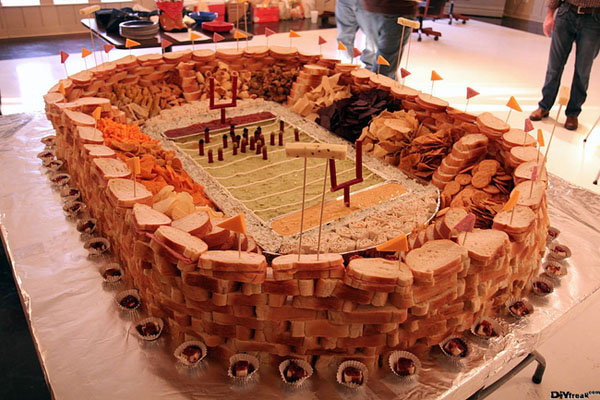 Cool Football Stadiums Made Of Food!