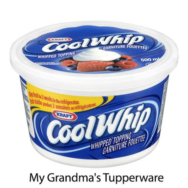 dairy product - CoolWHP Garniture Fouettes Whipped Topping 500 ml Slechts 2 weeks in the refrigerator 162 R 2 semaines are Kraft les au rfrigrateur Coolwhip Whipped Topping Garniture Fouette My Grandma's Tupperware