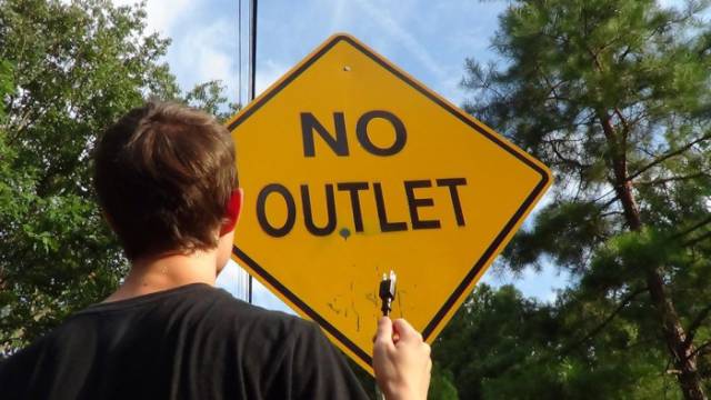 people take signs too literally - Outlet