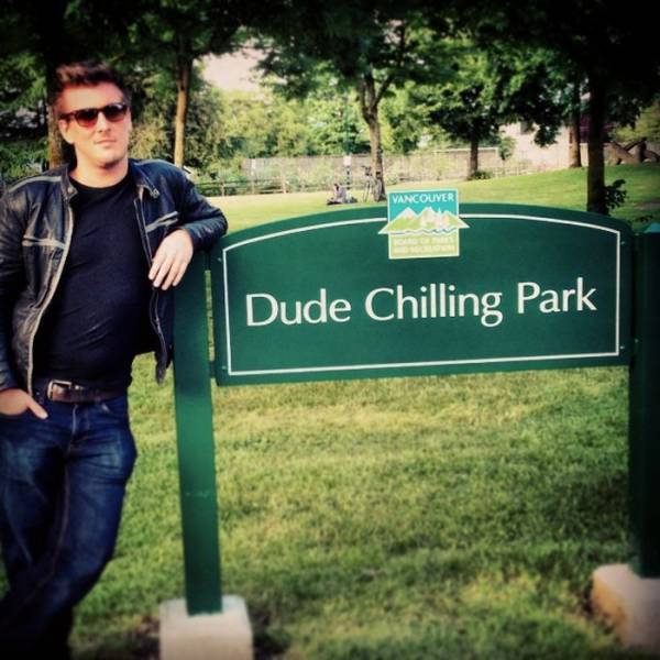 people taking signs too literally - Vancouver Dude Chilling Park