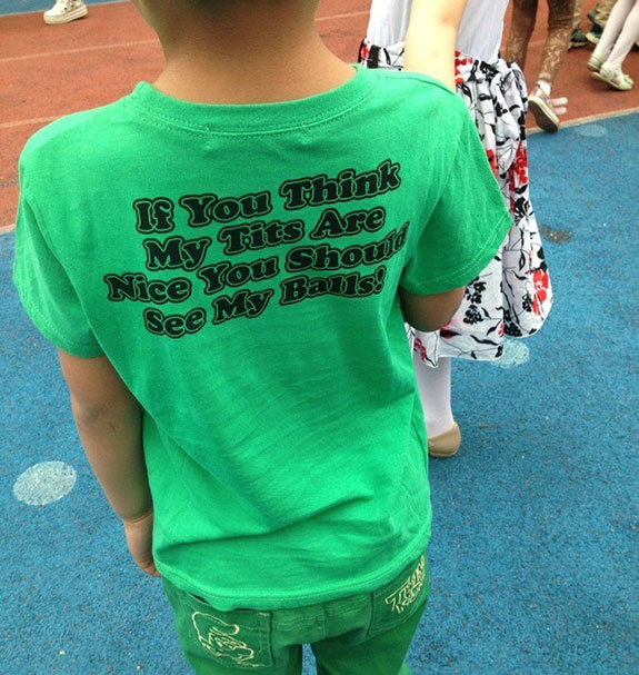 Asians Wearing Shirts With American Writing