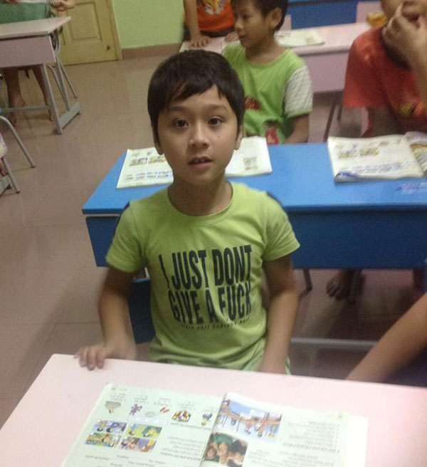 Asians Wearing Shirts With American Writing