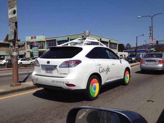 google car with chrome wheels - selfdriving car