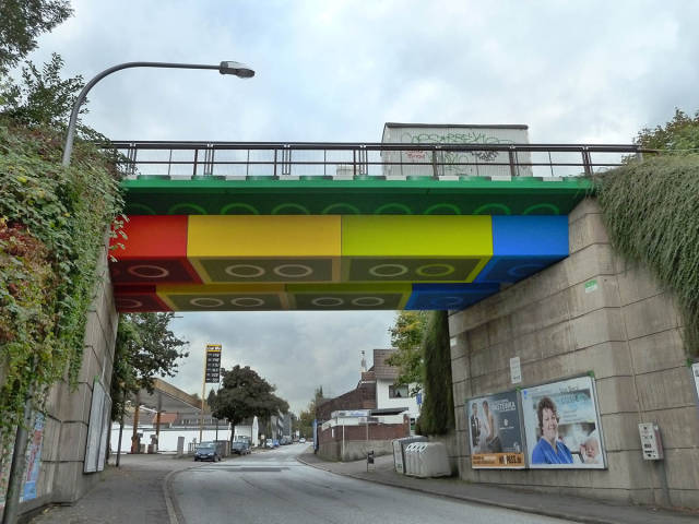 bridge painted legos