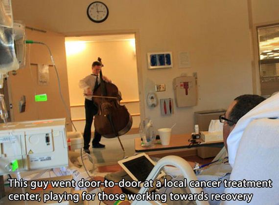 room - This guy went doortodoor at a local cancer treatment center, playing for those working towards recovery