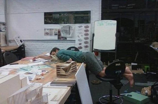 passed out funny image sleeping at work