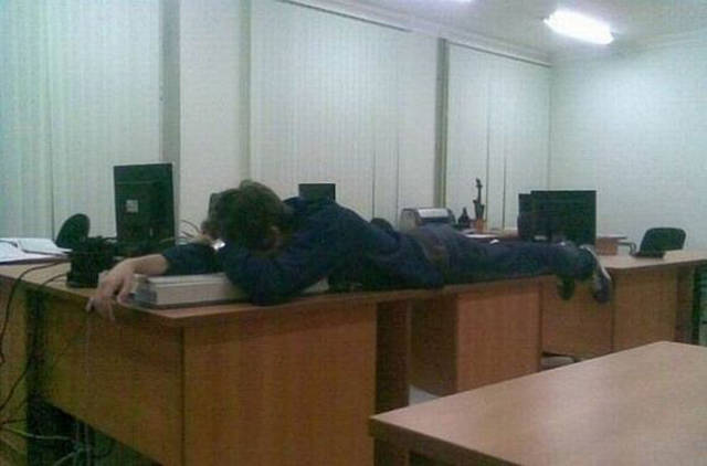 passed out Sleeping while on duty