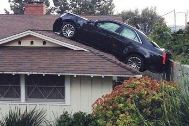 bad driver driveway roof
