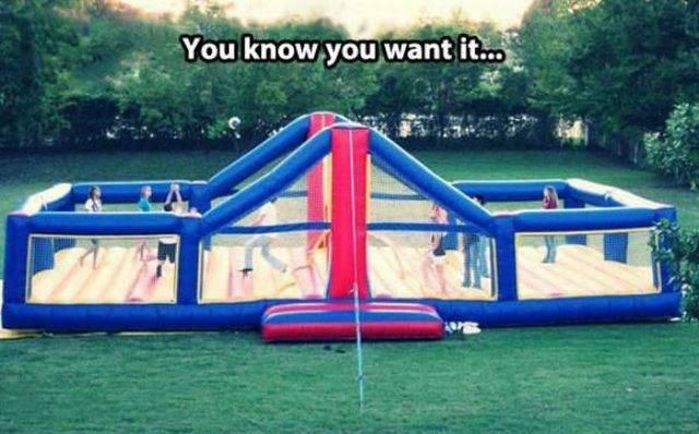 random inflatable volleyball court - You know you want it...