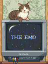 aesthetic pixel art cat - The End