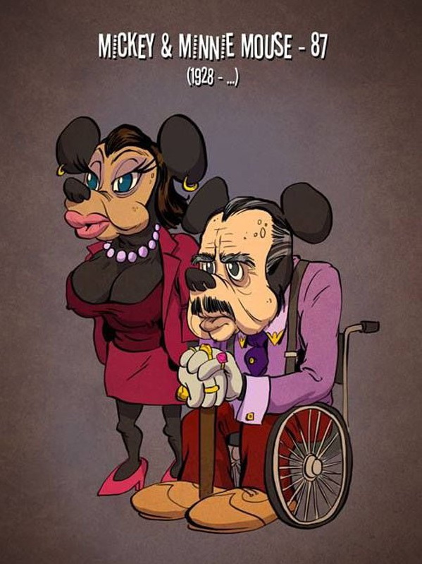 15 Cartoon Characters In Their Old Age