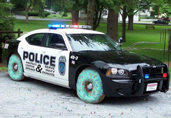 police patrol car - Pol 49. Protecto Coffee X Breaks Serve Tasty Donuts Nok
