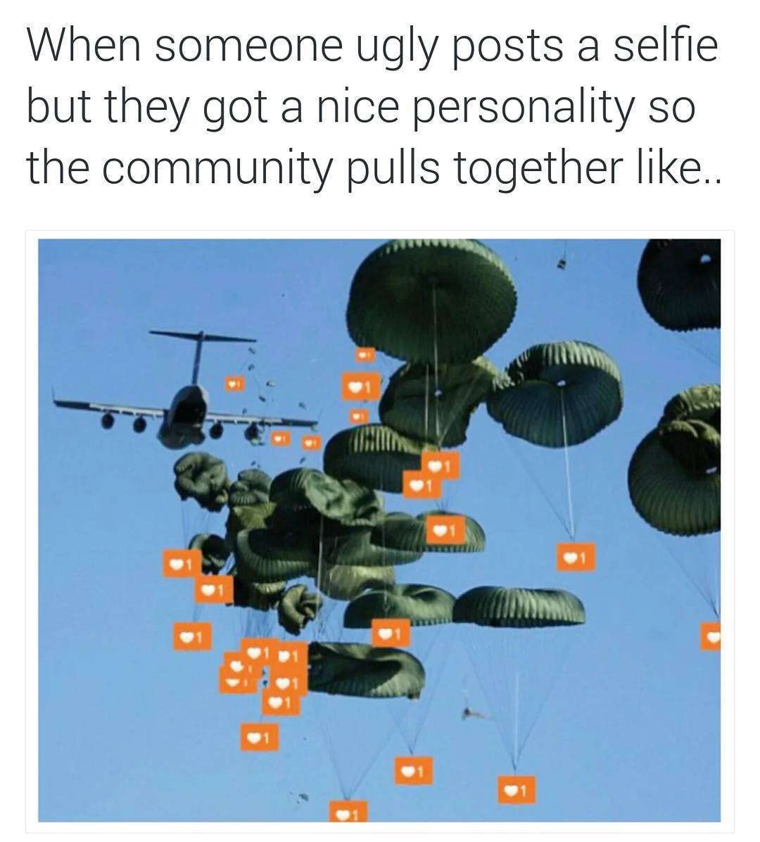 c 17 airdrop - When someone ugly posts a selfie but they got a nice personality so the community pulls together .. 1