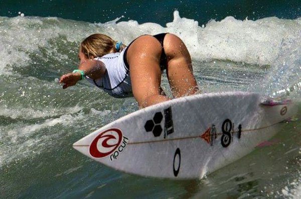 surfer girl duck dive bum