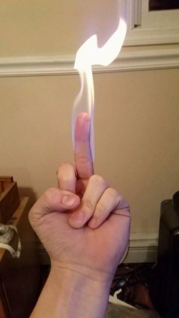 flaming finger