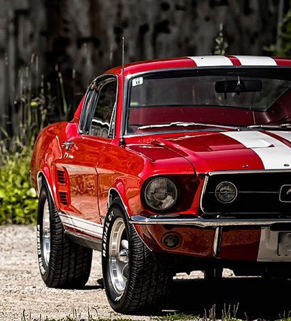 red mustang old school