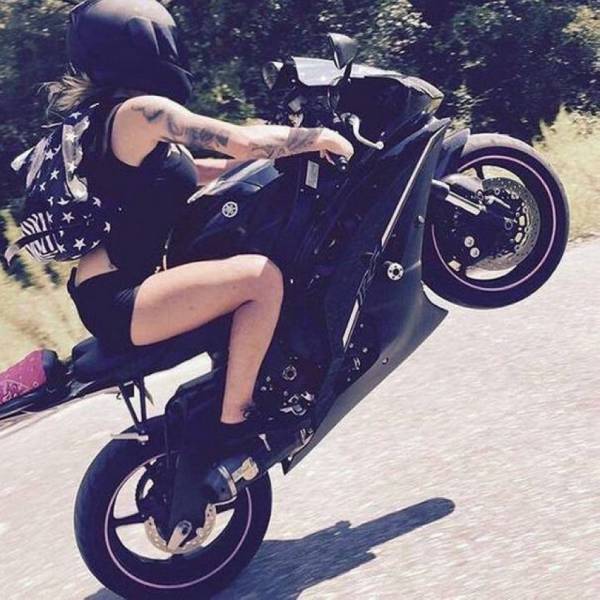 cool pic sexy girl stunt bike