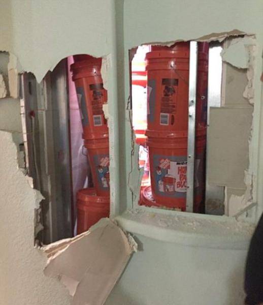 The police discovered the buckets concealed within the walls of the Miami house during a narcotics raid.