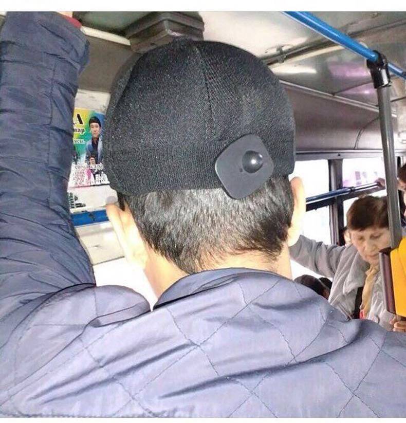 security tag attached to a hat