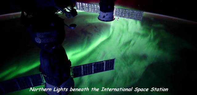 cool iss aurora - Shi Northern Lights beneath the International Space Station