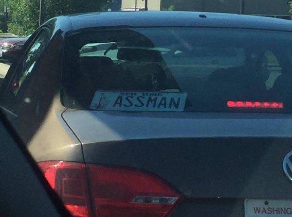 License plate that reads ASSMAN