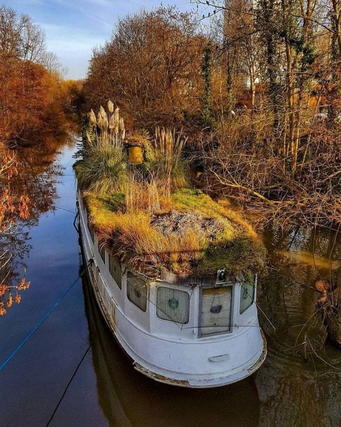 abandoned boat in germany