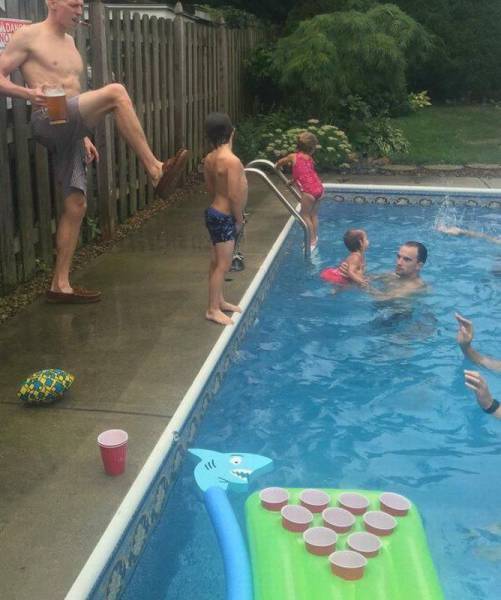 we all have that 1 uncle kicking kid into swimming pool