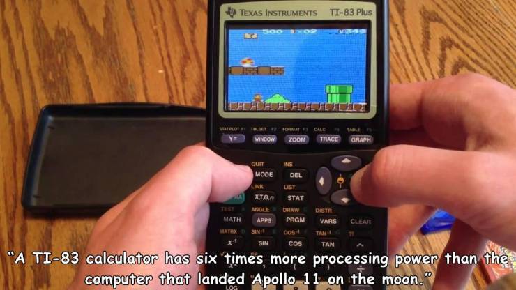 calculadora game boy - Texas Instruments Ti83 Plus Sodio Plot Tolbet Table Format Calc Zoom Trace Ye Window Graph Ins Quit Mode Del List Link X.T.O. Stat Test Angle Apps SIN4 Draw Prgm Math Clear Distr Vars Tan Tan Matax Cos Cos Sin "A Ti83 calculator has