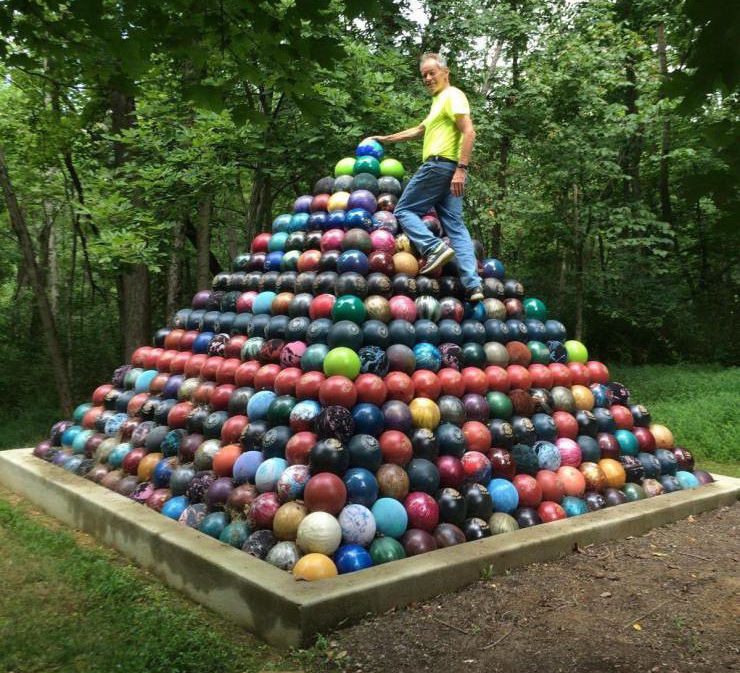 pyramid of bowling balls