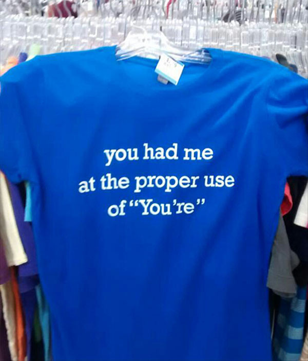 t shirt - you had me at the proper use of "You're"