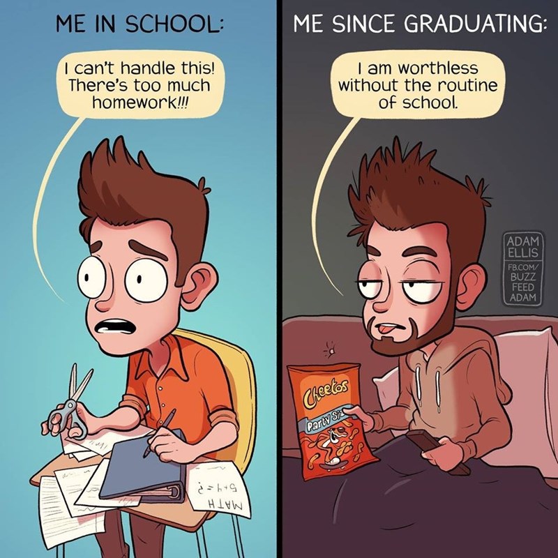 adam ellis bad - Me In School Me Since Graduating I can't handle this! There's too much homework!!! I am worthless without the routine of school. Adam Ellis Fb.Com Buzz Feed Adam Cheetos Party Spe hg Hivw