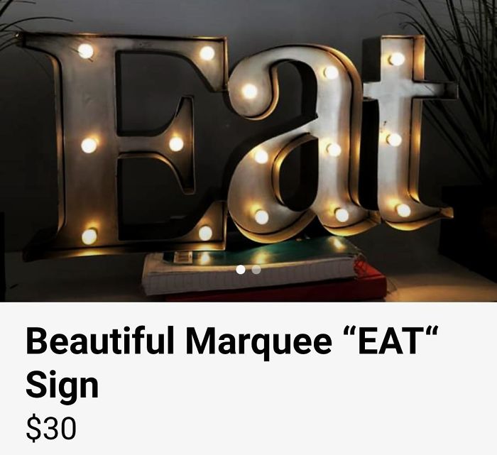 lighting - Beautiful Marquee "Eat" Sign $30