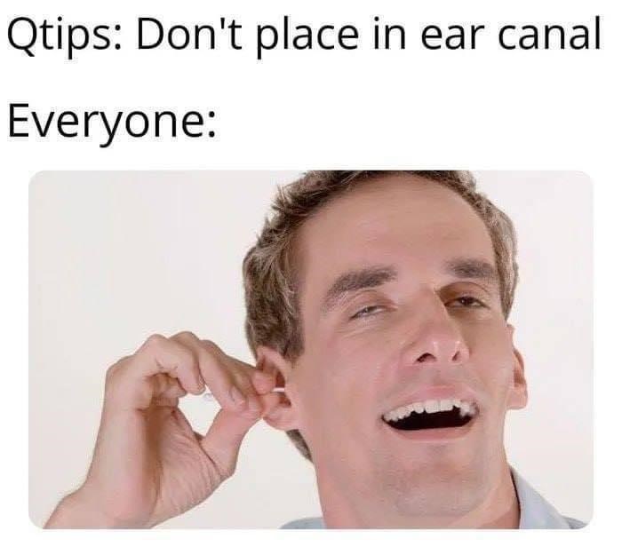 ear cue tip - Qtips Don't place in ear canal Everyone