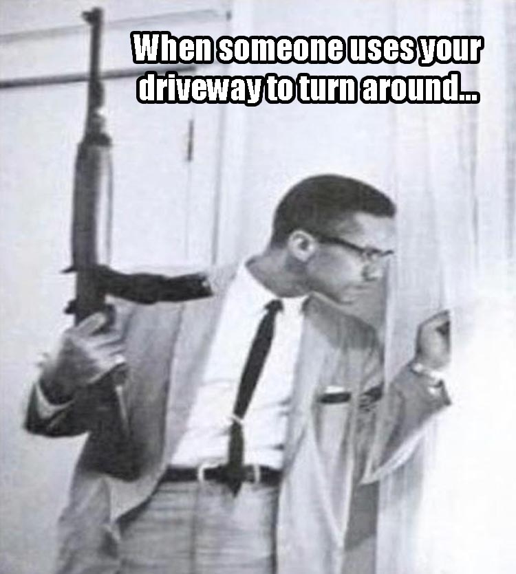 malcolm x gun poster - When someone uses your driveway to turn around...