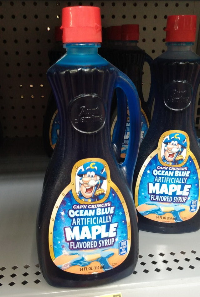 condiment - Avo Capn Crunchs Ocean Blue Artificially Maple Flavored Syrup 100 Bal 0 Capn Crunchs Ocean Blue Artificially 24 Fl Oz 710 m 00 o Maple O Flavored Syrup 100 Orare Me Du 24 Fl Oz 710 ml