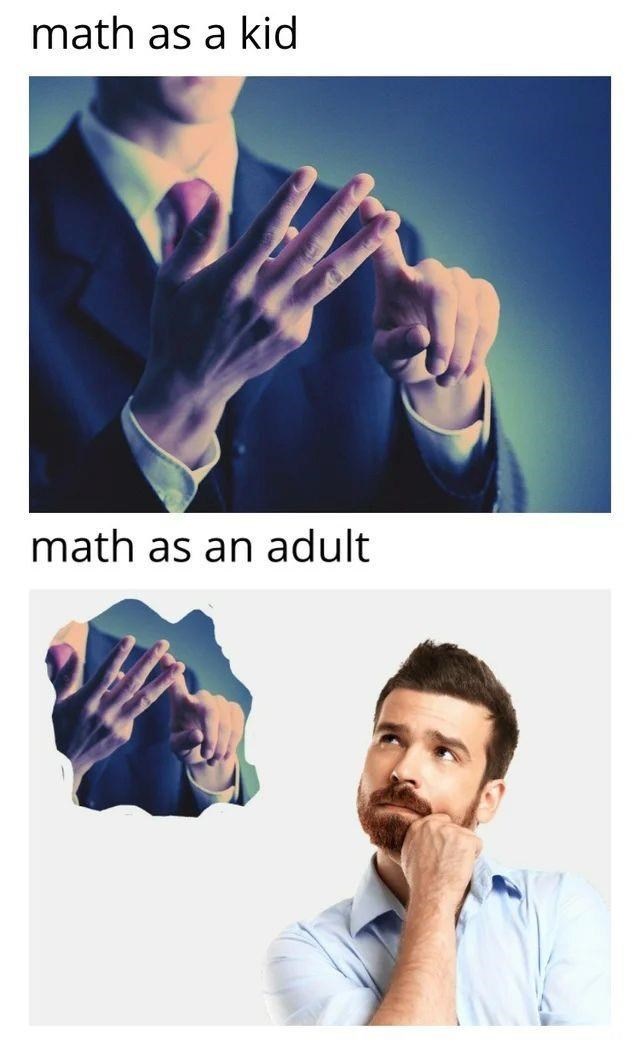 math memes - math as a kid math as an adult