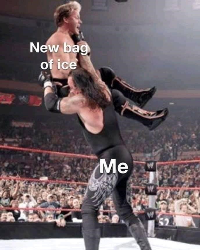 bag of ice wrestling meme - New bag of ice Me W