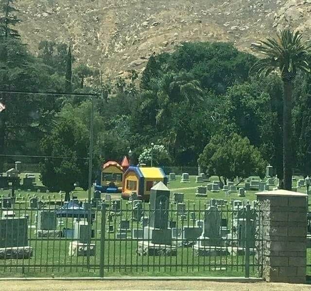 bouncy castle funeral